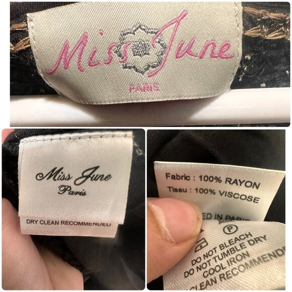 Miss June Paris Sequin Tunic Mini Dress S-XL Black Boho Y2K Embellished Smocke - Picture 3 of 16